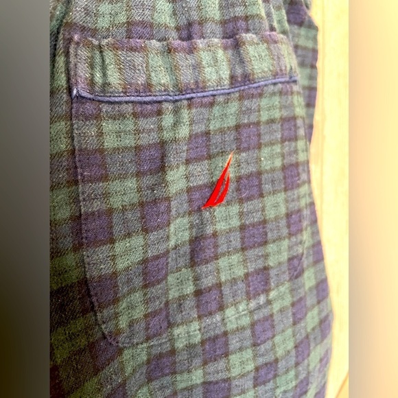 D18.01 Nautica Plaid Loungepants Green/Blue Medium - Picture 4 of 4
